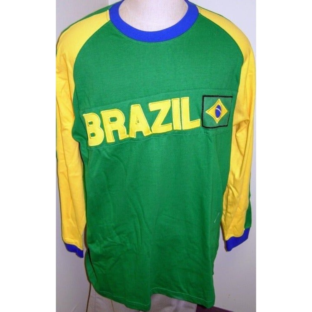 Men's 212 NYC Green Cotton LS Brazil Jersey New with Tags XL